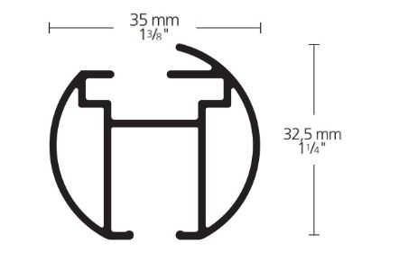 Décor Pole Profile Dimensions