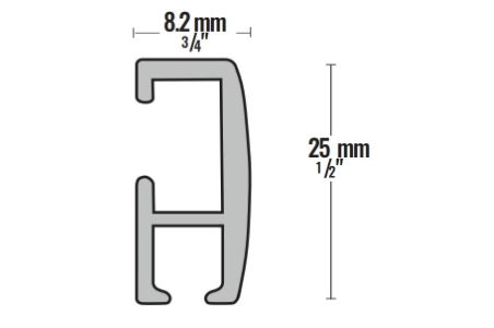 Décor Track Profile Dimensions